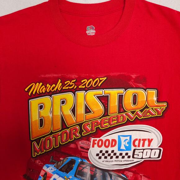 Bristol Motor Speedway 2007 Crew Neck Short Sleeve Racing Shirt Mens Size M Red - Picture 1 of 10